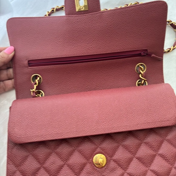 This is an authentic chanel  quilted medium doble flat in bergamot, - Picture 6 of 15